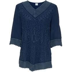 Viskose-Bluse, blau, 36