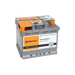 CONTINENTAL 12V, 50 Ah, 500 A Starterbatterie 12V 50Ah 500A für RENAULT SUZUKI VW FIAT FORD OPEL CHEVROLET NISSAN 98AB10655BA 13502901 98AX10655B4A 28