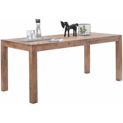 Finebuy - Esstisch Massivholz Akazie 120 x 60 x 76 cm Esszimmer-Tisch Design Küchentisch modern Landhaus-Stil Holztisch rechteckig dunkel-braun