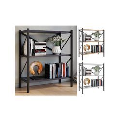 VCM Holz Metall Aufbewahrung Stand Regal Bücherregal Deko Bücher Standregal Insasi 2