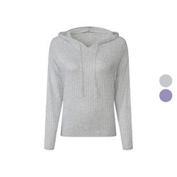 esmara® Damen Gerippter Pullover mit Kapuze