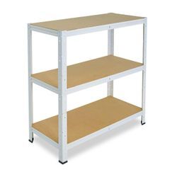 shelfplaza® HOME 90x50x40cm Schwerlastregal in weiß mit 3 Böden