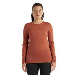 Icebreaker Merino 200 Oasis Thermo-Langarmshirt mit Rundhalsausschnitt - Frau - Clay - Größe XS