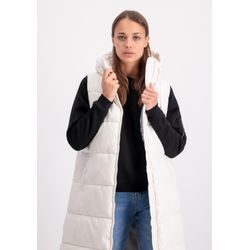 Blouson ALPHA INDUSTRIES "Alpha Industries Women - Vests Long Puffer Vest Wmn" Gr. L, weiß (jet stream white) Damen Jacken