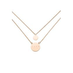 Double Coin Necklace Rose Gold