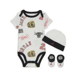 Jordan MJ Essentials 3-teiliges Set mit Print für Babys - Weiß