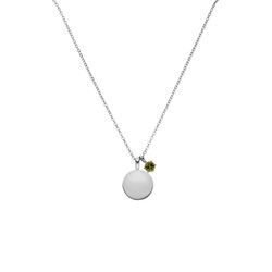 Birthstone August Necklace Silver