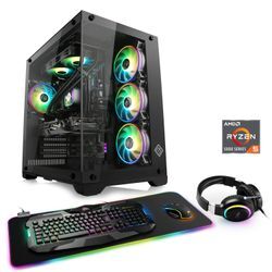 CSL Gaming-PC "Aqueon A56111 Advanced Edition", schwarz, Microsoft Windows 11 Home (64 Bit), 16 GB RAM 1000 GB SSD, Computer