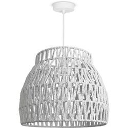 Paco Home - Pendellampe led Hängeleuchte Wohnzimmer Schlafzimmer Esszimmer Schirm Papier E27 Pendelleuchte - Weiß, Weiß (Ø35cm)