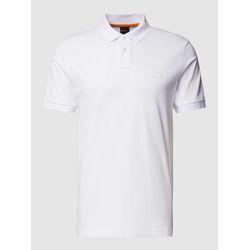 Slim Fit Poloshirt mit kurzer Knopfleiste