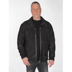 Lederjacke JCC Gr. 58, schwarz, Herren, Oberstoff: 100% Schafsleder / Innenfutter: 100% Polyester / Ärmelfutter: 100% Polyester, Jacken