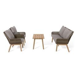 Lounge-Dining-Set - Beige - Akazie