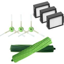 Zubehör-Set für iRobot Roomba i7 i7+ E5 E6 E7 Roboter-Staubsauger Ersatzteile 2er-Set Gummibürsten, 3 Hepa-Filter, 3 Seitenbürsten