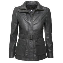 Bikerjacke JCC "R6382" Gr. 36, grau, Damen, Obermaterial: 100% Leder, Lamm / Futter: 100% Polyester / Ärmelfutter: 100% Polyester, Jacken