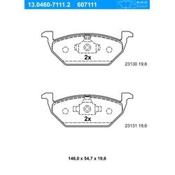 ATE Bremsbelagsatz, Scheibenbremse links rechts für SKODA SEAT VAG 6C0698151B 1S0698151B 5C0698151 13.0460-7111.2