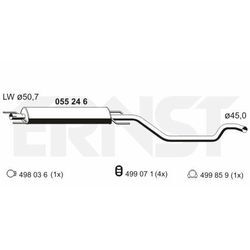 ERNST Mittelschalldämpfer für GENERAL MOTORS OPEL 13141029 5852294 5852469 055246