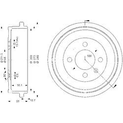 ATE Bremstrommel hinten rechts links für SKODA SEAT VAG 6X0609617A 1S0609617 24.0220-0032.1