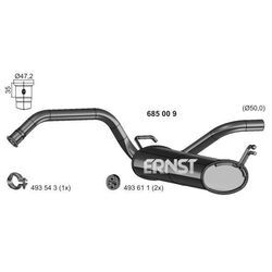 ERNST Endschalldämpfer für PEUGEOT TOYOTA 17430-0Q013 17430-0Q012 17430-0Q010 685009