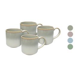 vanWell Kaffeebecher 4erSet 38cl mit Farbglasur Steingut