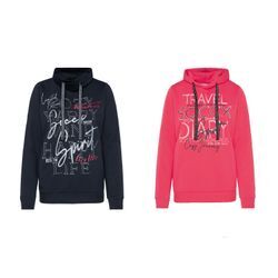 Soccx Damen Sweatshirt mit Glitterdruck