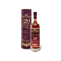 Ron Centenario Fundación Rum 20 Jahre mit Geschenkbox 40% Vol