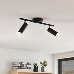 Lindby Camille LED-Deckenleuchte, schwarz, 2-fl.