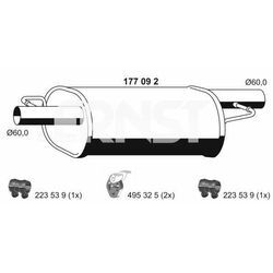ERNST Mittelschalldämpfer für VAG 7H0253209 7H0253209Q 7E0253209C 177092