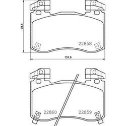 BREMBO Bremsbelagsatz, Scheibenbremse vorne rechts links mit Ausgleichsgewichten für KIA 58101J5A50 58101J5A51 58101J5A55 P 30 113