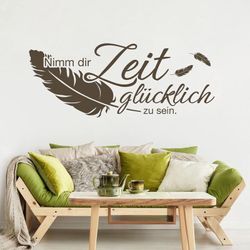 Wandtattoo Sprüche - Nimm dir Zeit Farbe: braun Größe HxB: 50cm x 125cm