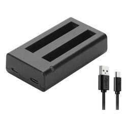 Trade-Shop Dual led Micro-USB Ladegerät Ladestation IS360X3B kompatibel mit INSTA360 one X3 Action-Kamera 360-Grad-Kamera / 5V 2,1A