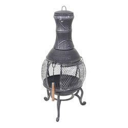 Terrassenofen HHG-352, Feuerstelle Terrassenkamin Gartenkamin Gartenofen, Gusseisen 11,7kg 91x42x42cm