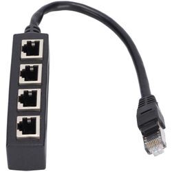 Sjlerst - Dioche Splitter Ethernet Cable Ethernet Kabel Splitter Port 4 RJ45 Splitter Adapter 1 Bis 4 Port Glatte Powerline Netzwerkadapter