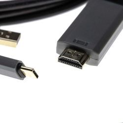 Vhbw - hdmi Kabel usb Datenkabel 2in1 Ladekabel (Y-Kabel usb c 3.1 + usb a 2.0 auf hdmi Stecker) z.B. kompatibel mit Huawei MateBook, P20 - 2m