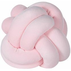 Beliani - Dekokissen Rosa Samtstoff 20 x 20 cm Knotenball Sofakissen verknotet Wohnaccessoires Wohnzimmer Schlafzimmer Kinderzimmer Modern