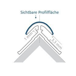 HSK Eckprofil, außen, rund ca. 23 × 23 x 2550 mm, Alu silber-matt, 930001-1 930001-1