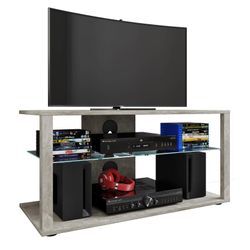 VCM Holz TV Lowboard Fernsehschrank Rack Konsole Möbel Fernsehtisch Fernseh Phono Glas Folas L