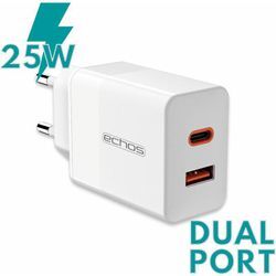 25W Dualport usb-c + usb-a Schnellladegerät QC3.0, pd und pps Sehr breite Kompatibilität Kompatibel mit Apple iPhone 12/13/14, Samsung Galaxy