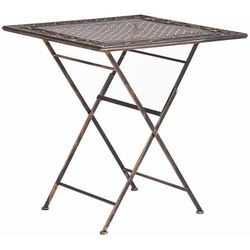 Beliani - Gartentisch Schwarz Metall Quadratisch Klappbar 70 x 70 cm Balkon Terrasse Garten Romantisch