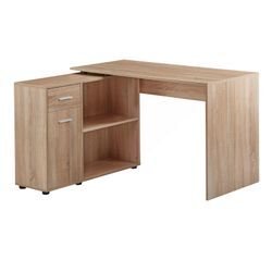 KADIMA DESIGN Schreibtisch mit Regal-Platte: Integriertes Regal, Drehbares Design, Melaminharz-Beschichtung, Schublade/Tür