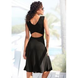 LASCANA Jerseykleid schwarz Gr. 34 für Damen. Mit Rundhals. Figurumspielend. Nachhaltig.