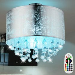 Etc-shop - Decken Leuchte dimmbar fernbedienung Wohn Zimmer Kristall Lampe im Set inkl. rgb led Leuchtmittel