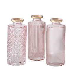 Boltze Vase Adore 3er Set, H13/Ø5 cm, rosa