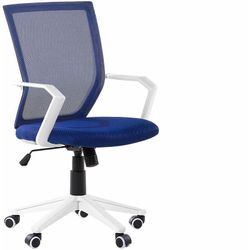 Bürostuhl Blau höhenverstellbar mit Nylon Laufrollen Modernes Design