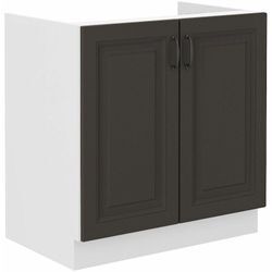 Spülenschrank 80 cm Stilo Grau + Weiss Küchenzeile Küchenblock Küche Einbauküche