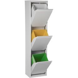 Recycling Bin 3 White Cubes 33x25x135cmpour alle Stile, um zu Hause eine Note zu verleihen
