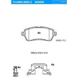 ATE Bremsensatz-Vorderachse Bremsensatz, Scheibenbremse vorne rechts links belüftet 258mm für FORD 8V51-1125-AD 8V51-1125-AC 1848518 IJF14182U6