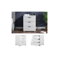 Vicco Nachtschrank Marseille 46,2 x 60 cm, Nachttisch mit 3 Schubfächer