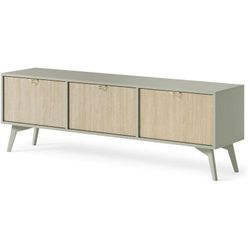 Emporius - TV-Schrank wood - TV-Tisch, TV-Lowboard - Modern Design - Gold Aluminium Griffen - Hellgrün - Hellgrün