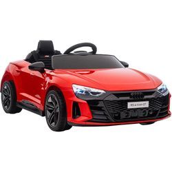 Kinder Elektroauto, Kinderauto mit Fernbedienung, audi rs e-tron gt Kinderfahrzeug mit Sicherheitsgurt, Hupe & Musik & Scheinwerfer, bis 5 km/h, für