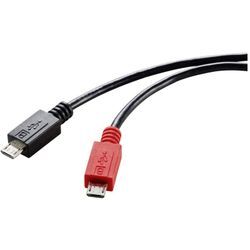 Renkforce - USB-Kabel usb 2.0 USB-Micro-B Stecker, USB-Micro-B Stecker 0.30 m Schwarz mit OTG-Funktion